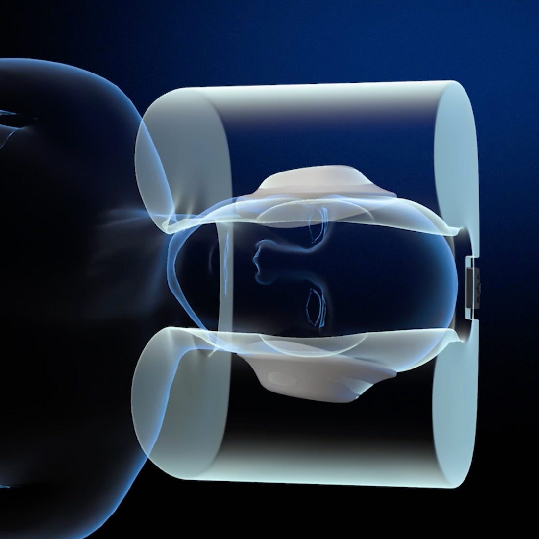 an image showing how a sound cancelling pillow with sleep headphones allows you to sleep while listening to music