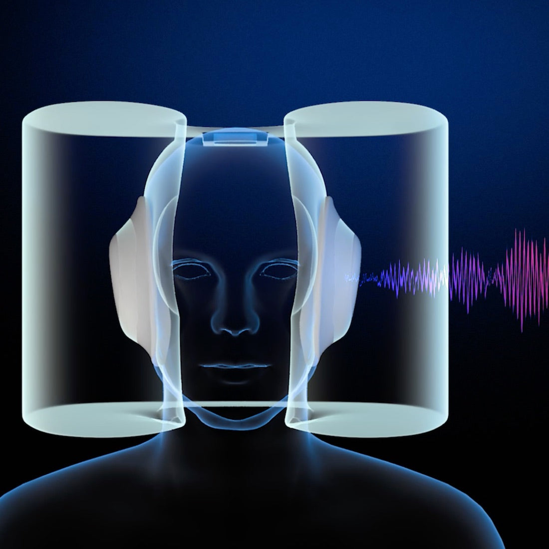 an image explaining how a sound cancelling headphone pillow for sleeping can block sounds