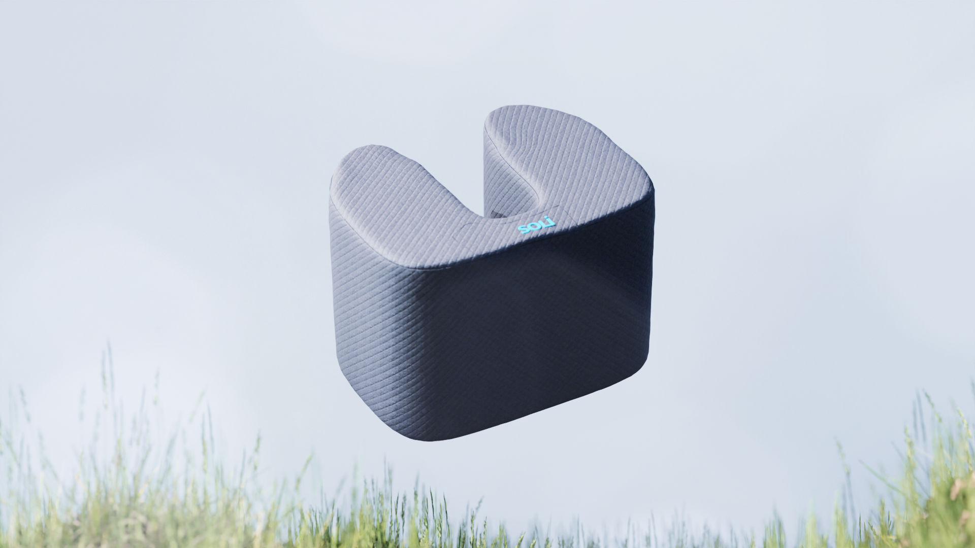 a speaker pillow that helps you relax and sleep is pictured in a scenic area.